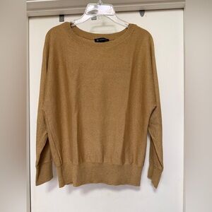 INC long sleeve gold metallic Crewneck top / size M